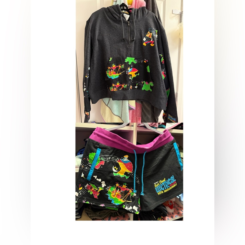 Disney 50th Anniversary Main Street Electrical Parade HoodieShorts set Ladies XL